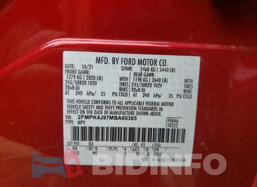 2FMPK4J97MBA60385 Photo# 10