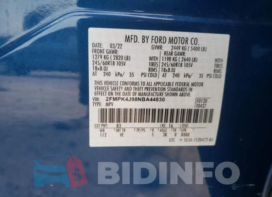 2FMPK4J98NBA44830 Photo# 10