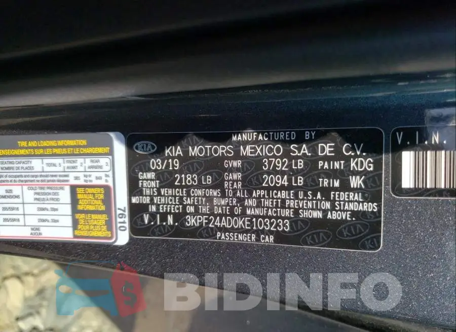 3KPF24AD0KE103233 Photo# 10