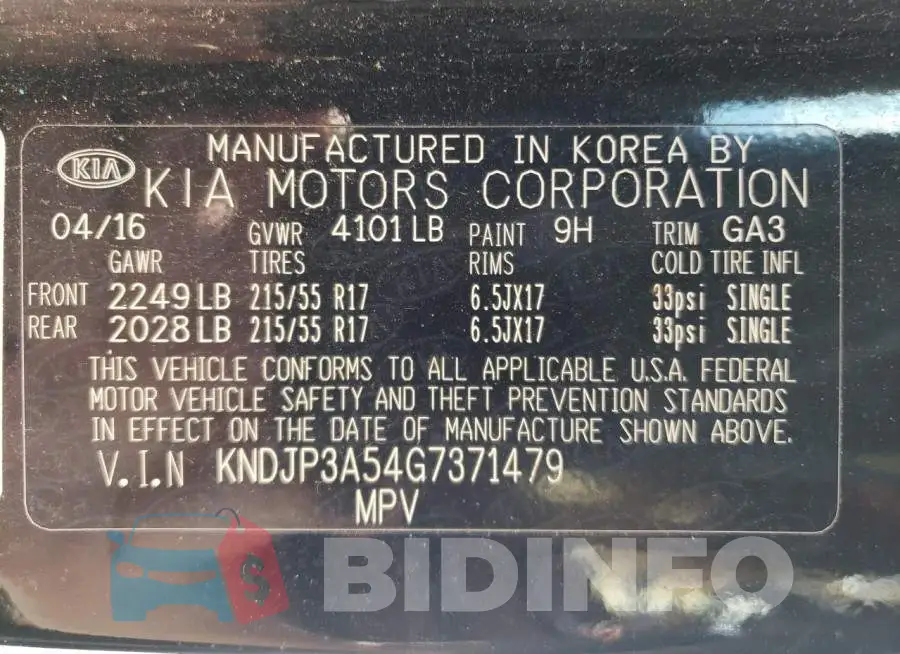 KNDJP3A54G7371479 Photo# 10