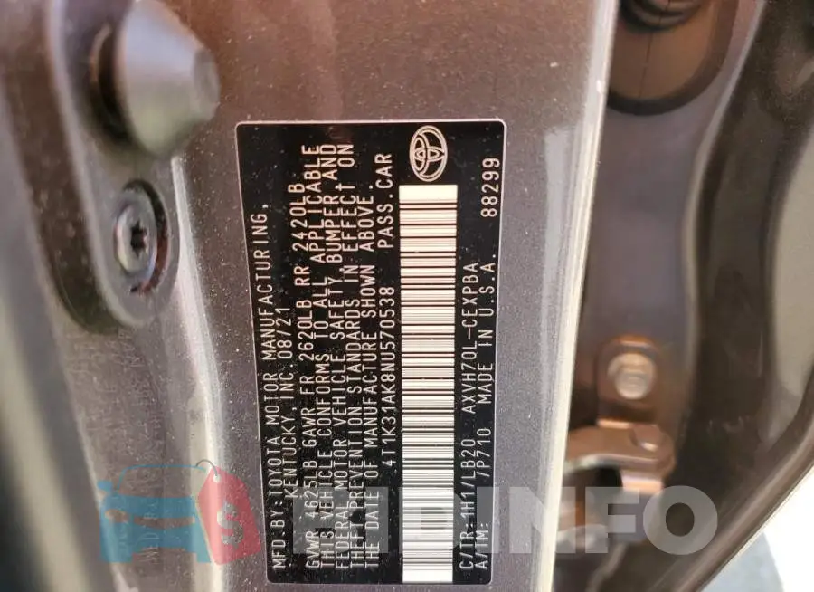 4T1K31AK8NU570538 Photo# 10