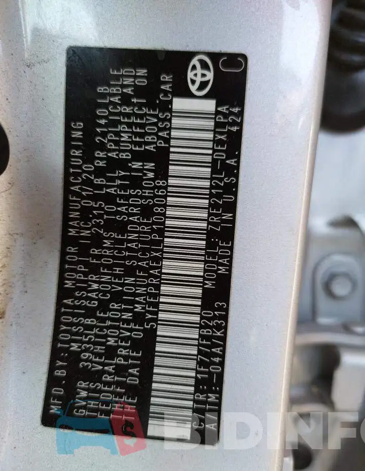 5YFEPRAEXLP108068 Photo# 10