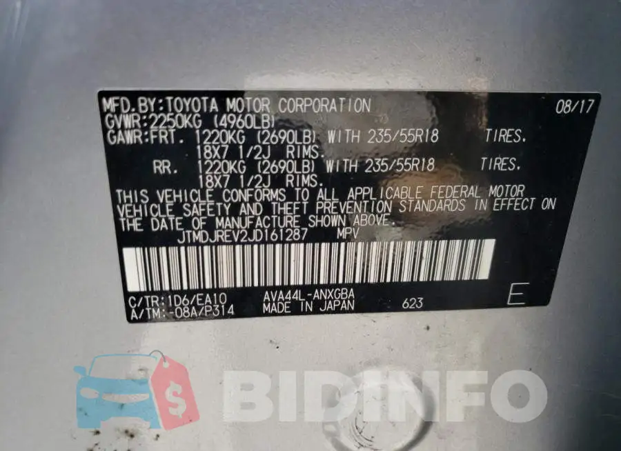 JTMDJREV2JD161287 Photo# 10