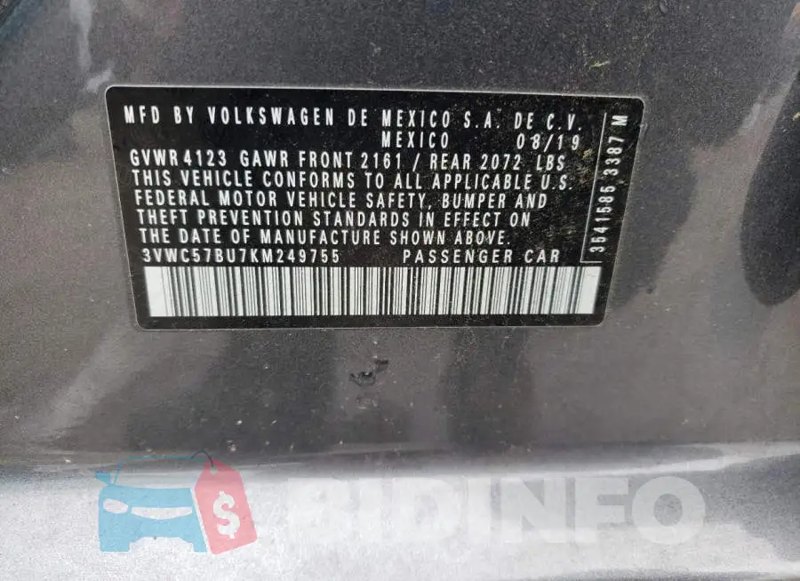 3VWC57BU7KM249755 Photo# 10