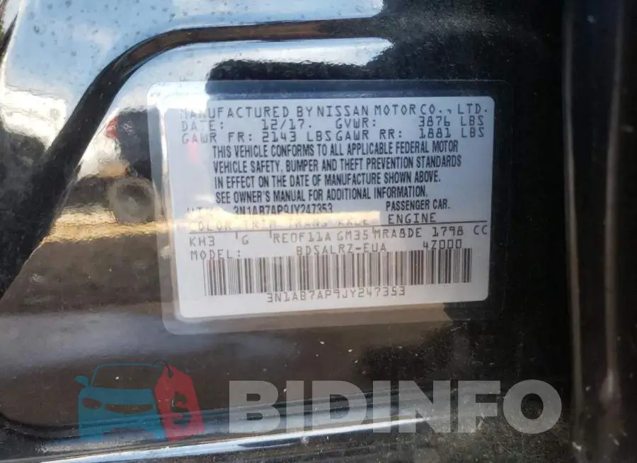 3N1AB7AP9JY247353 Photo# 10