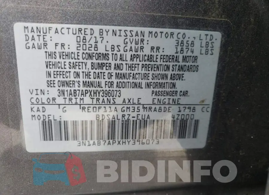 3N1AB7APXHY396073 Photo# 10