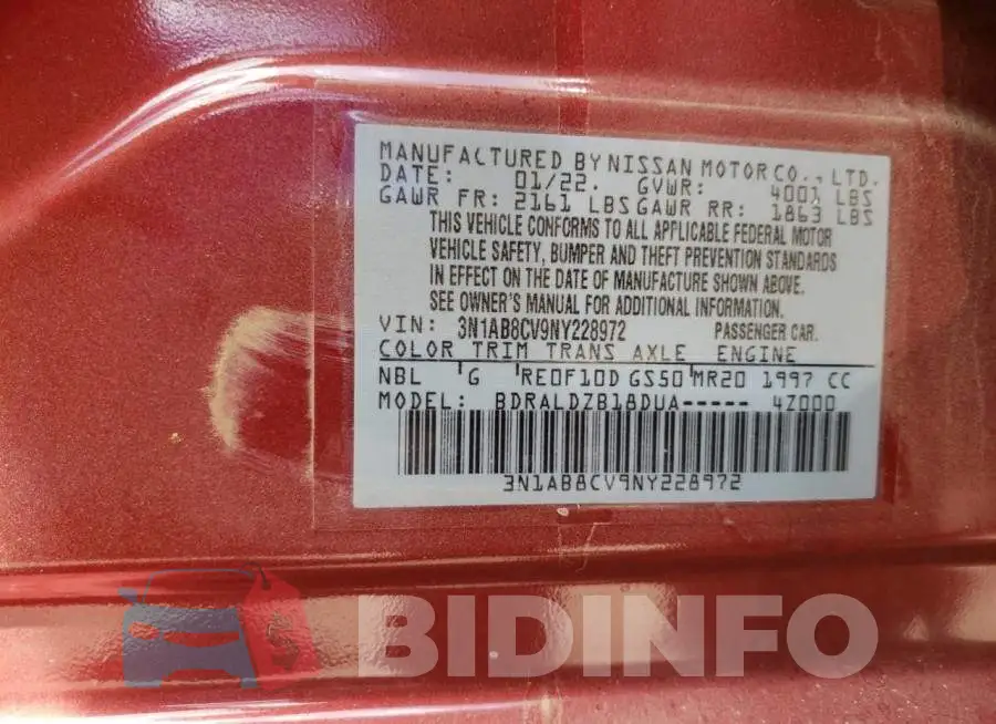 3N1AB8CV9NY228972 Photo# 10