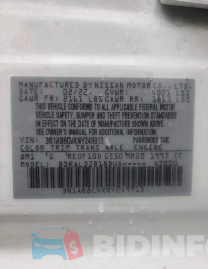 3N1AB8CVXNY249913 Photo# 10