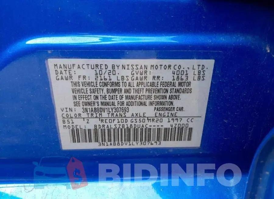 3N1AB8DV1LY307693 Photo# 10