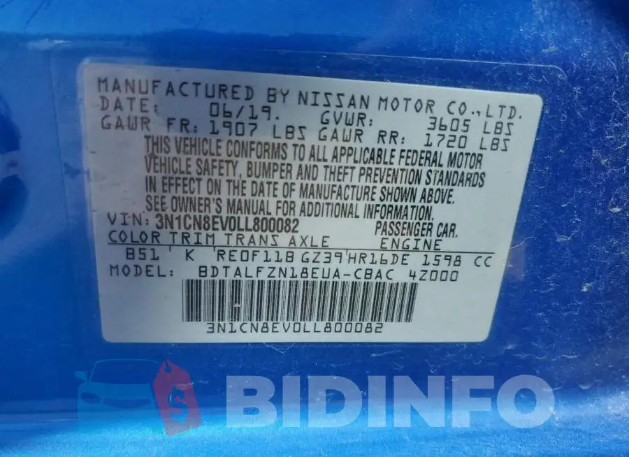 3N1CN8EV0LL800082 Photo# 10