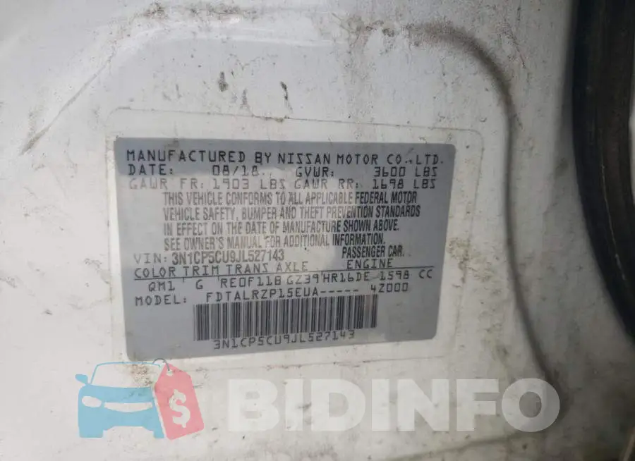 3N1CP5CU9JL527143 Photo# 10
