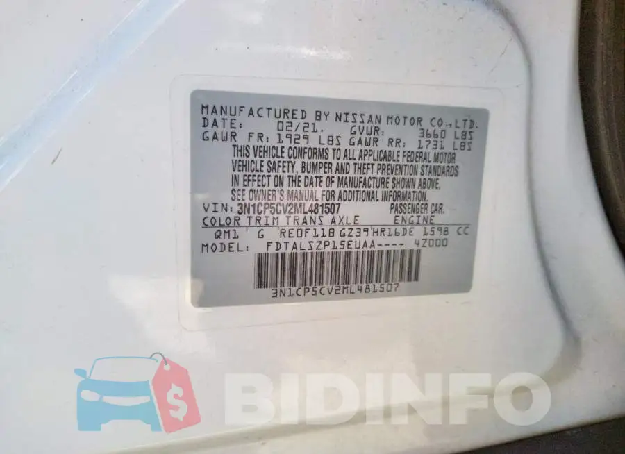 3N1CP5CV2ML481507 Photo# 10