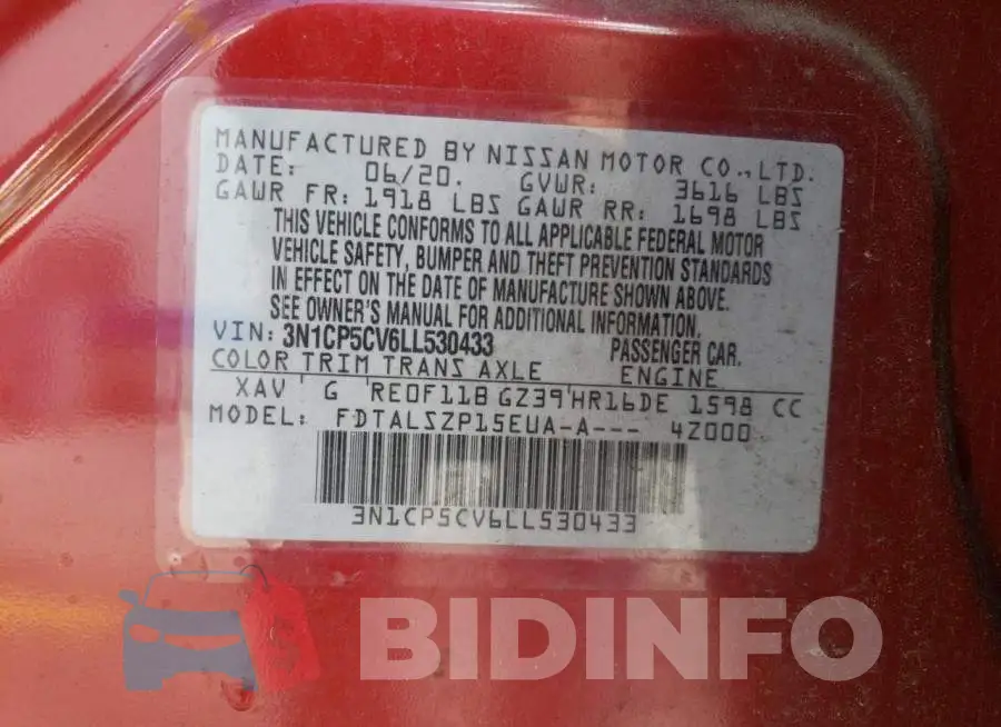 3N1CP5CV6LL530433 Photo# 10