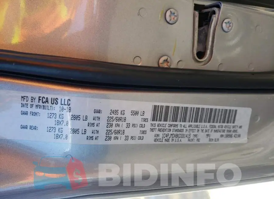 1C4PJMDX8KD331415 Photo# 10