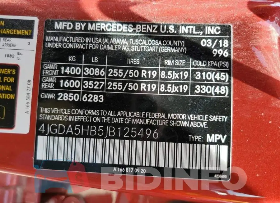 4JGDA5HB5JB125496 Photo# 10