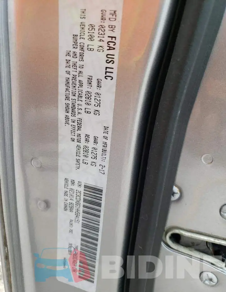 2C3CDXBG1HH584151 Photo# 10