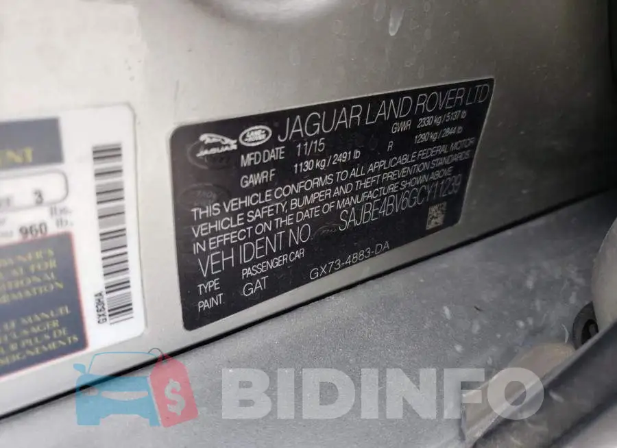 SAJBE4BV6GCY11239 Photo# 10
