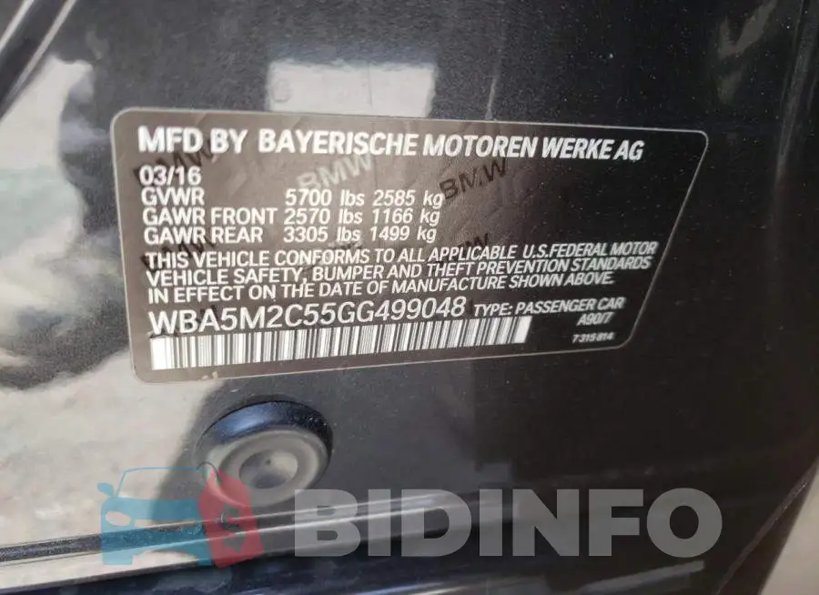 WBA5M2C55GG499048 Photo# 10