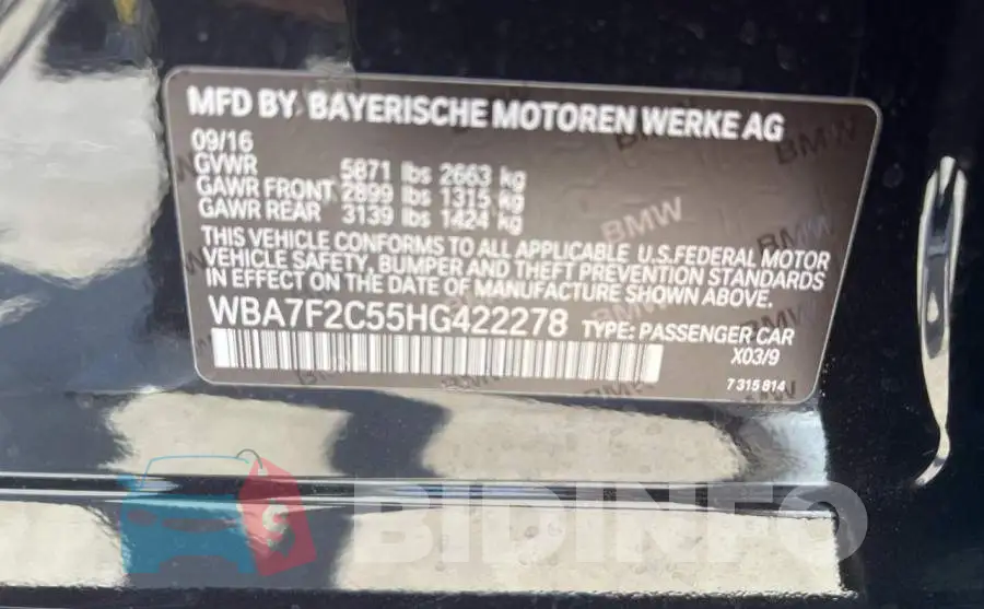 WBA7F2C55HG422278 Photo# 10