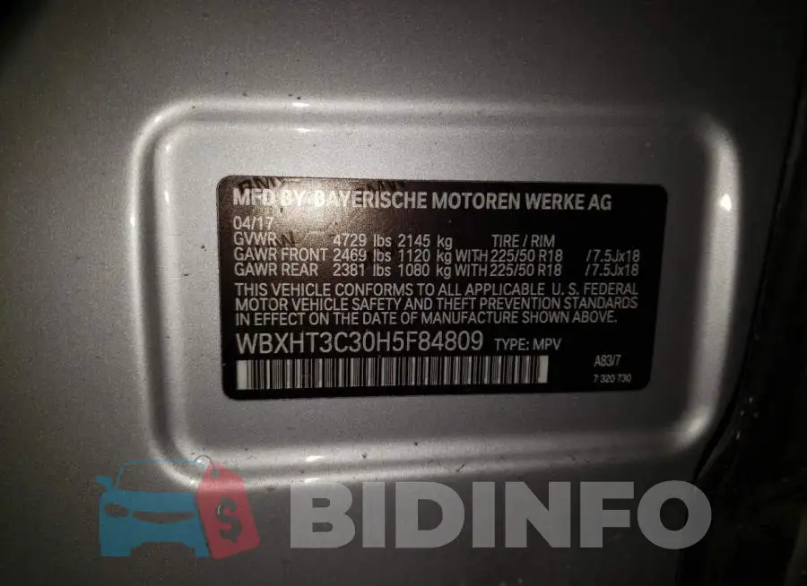 WBXHT3C30H5F84809 Photo# 10