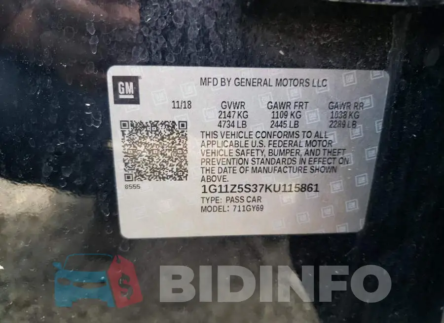 1G11Z5S37KU115861 Photo# 10
