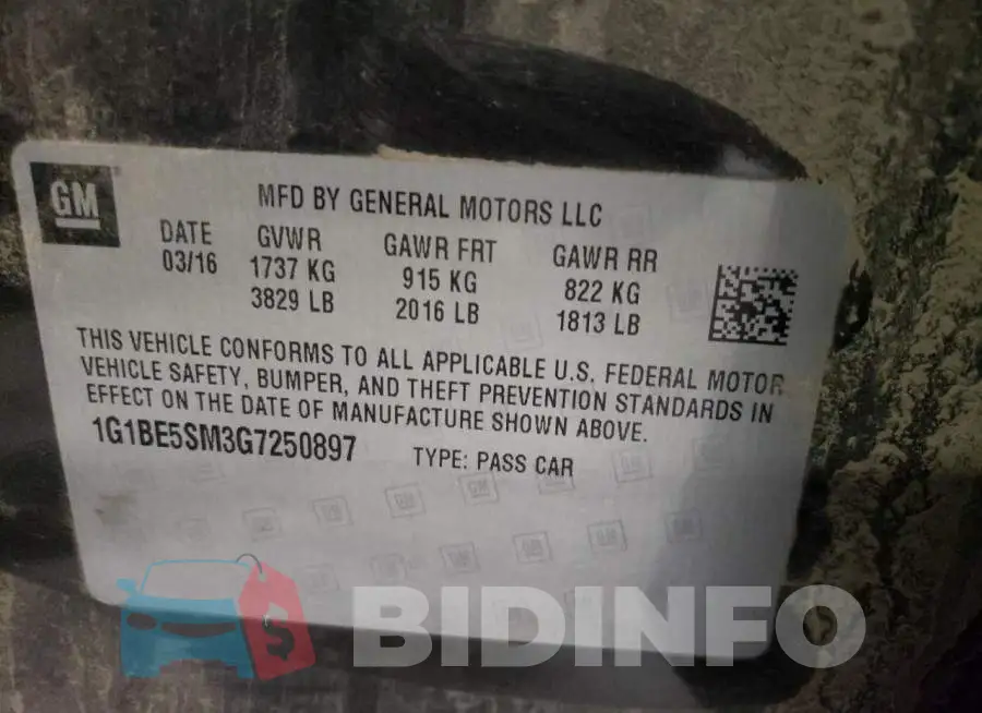 1G1BE5SM3G7250897 Photo# 10