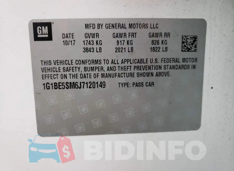 1G1BE5SM6J7120149 Photo# 10