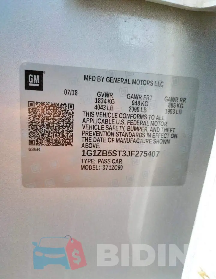 1G1ZB5ST3JF275407 Photo# 10