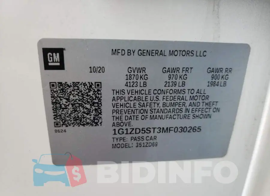 1G1ZD5ST3MF030265 Photo# 10