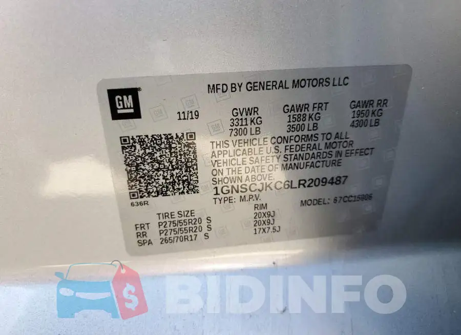 1GNSCJKC6LR209487 Photo# 10