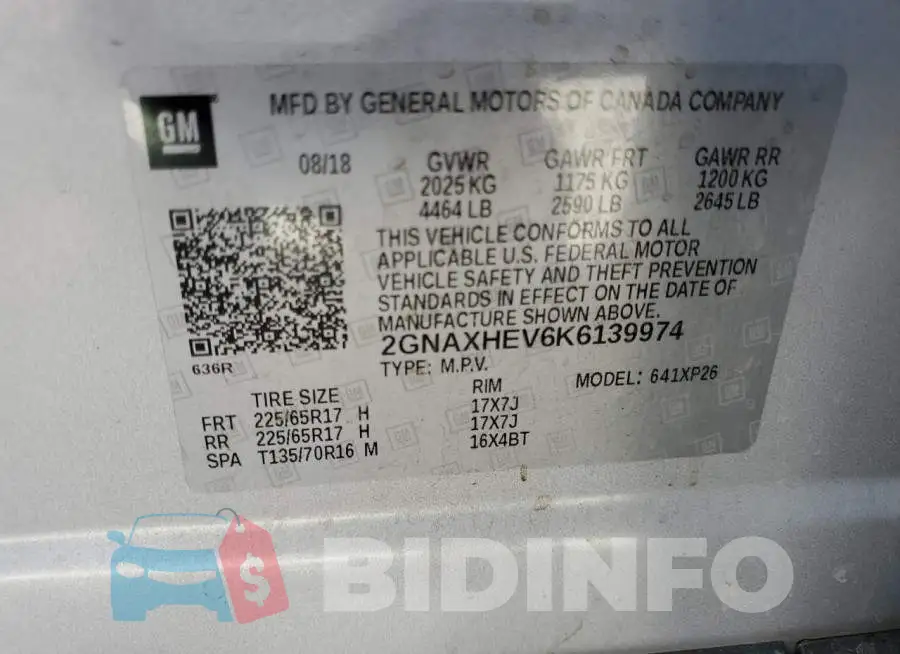 2GNAXHEV6K6139974 Photo# 10