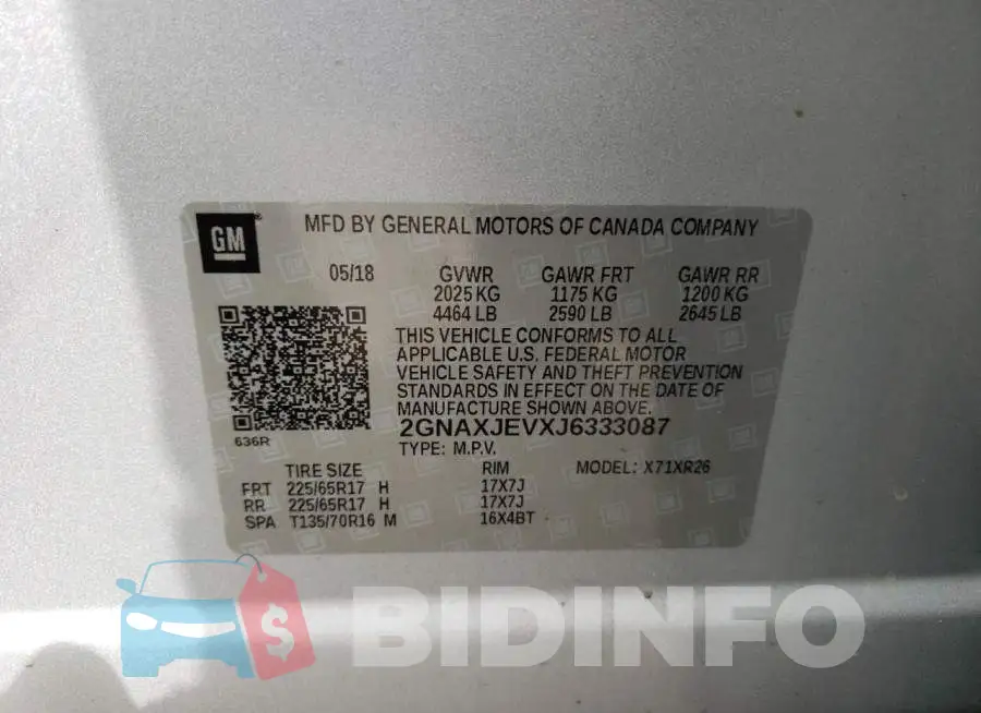 2GNAXJEVXJ6333087 Photo# 10