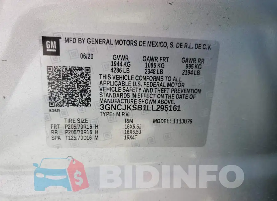 3GNCJKSB1LL295161 Photo# 10