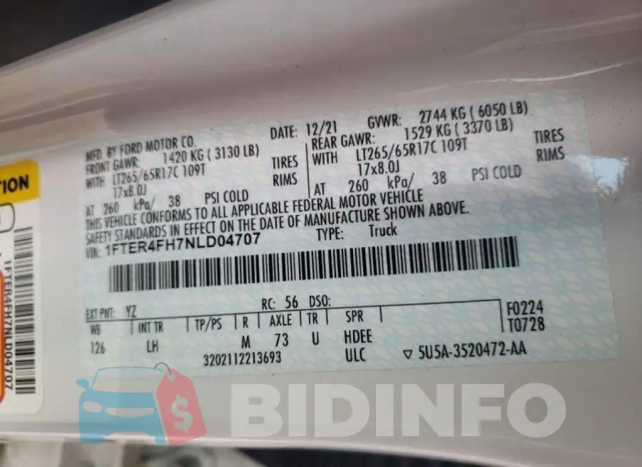 1FTER4FH7NLD04707 Photo# 10