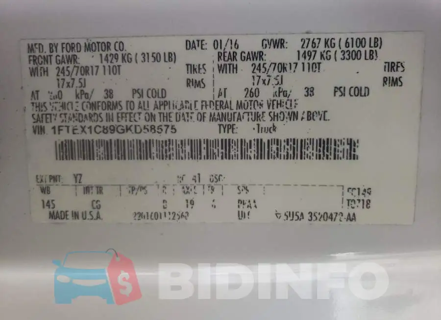 1FTEX1C89GKD58575 Photo# 10