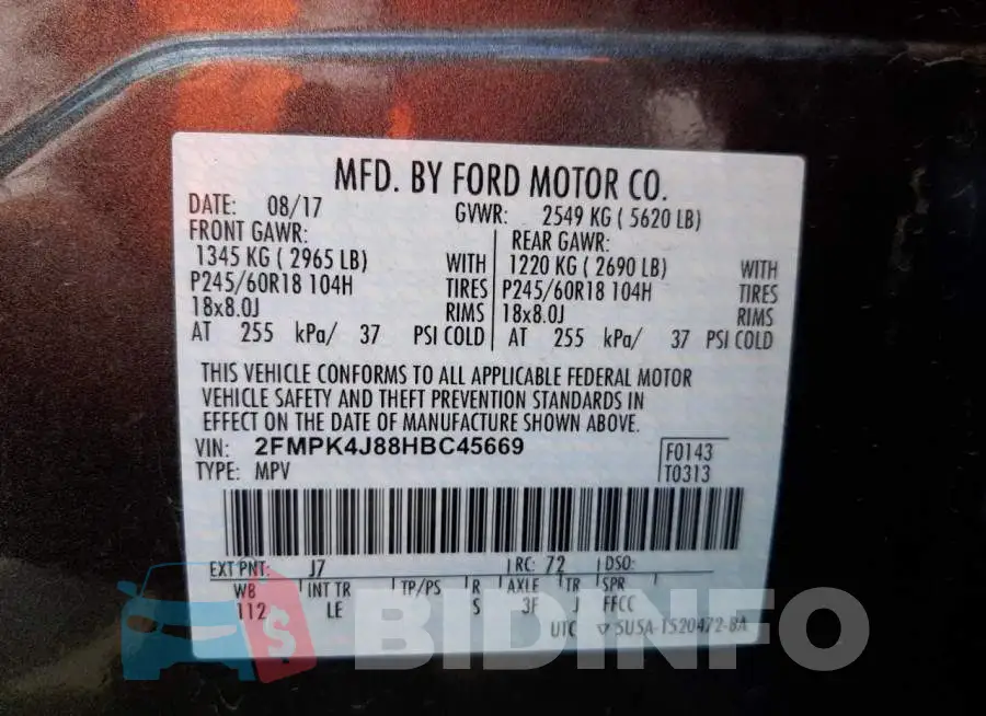 2FMPK4J88HBC45669 Photo# 10