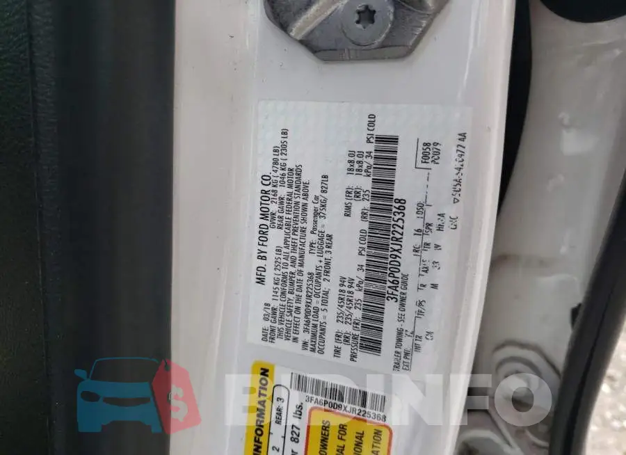 3FA6P0D9XJR225368 Photo# 10