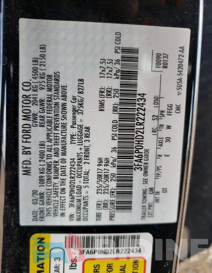 3FA6P0HD2LR222434 Photo# 10