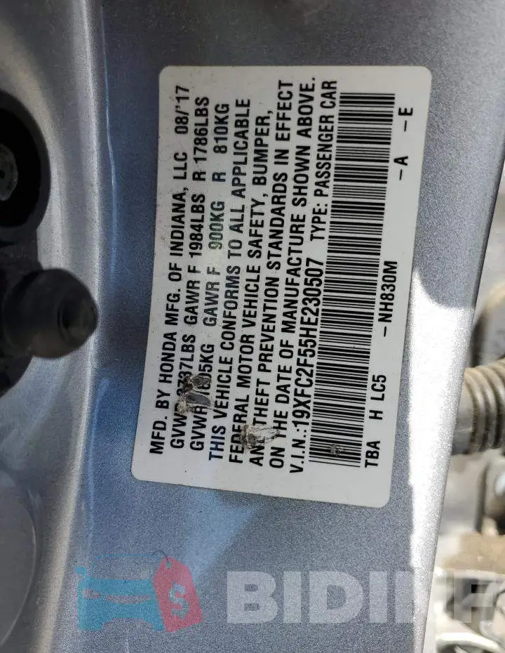 19XFC2F55HE230507 Photo# 10