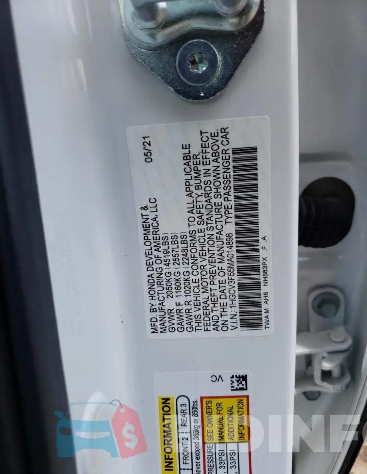 1HGCV3F55MA014898 Photo# 10