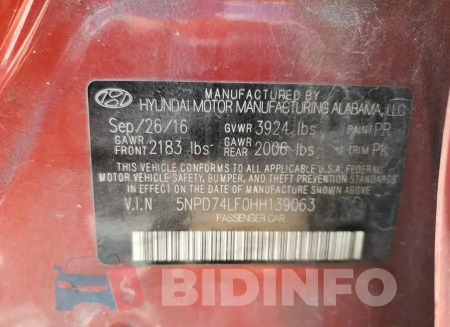 5NPD74LF0HH139063 Photo# 10