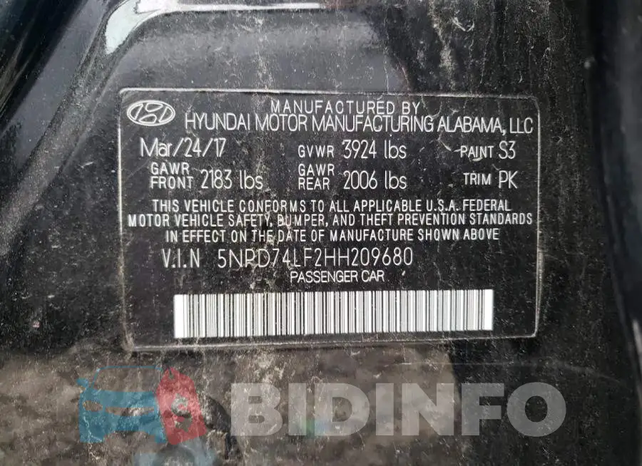 5NPD74LF2HH209680 Photo# 10