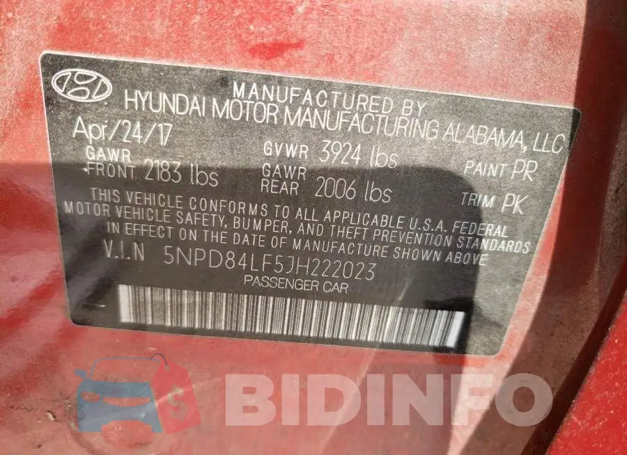 5NPD84LF5JH222023 Photo# 10