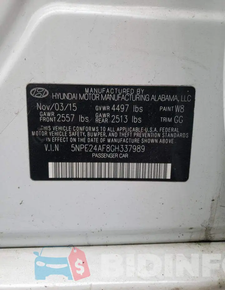 5NPE24AF8GH337989 Photo# 10