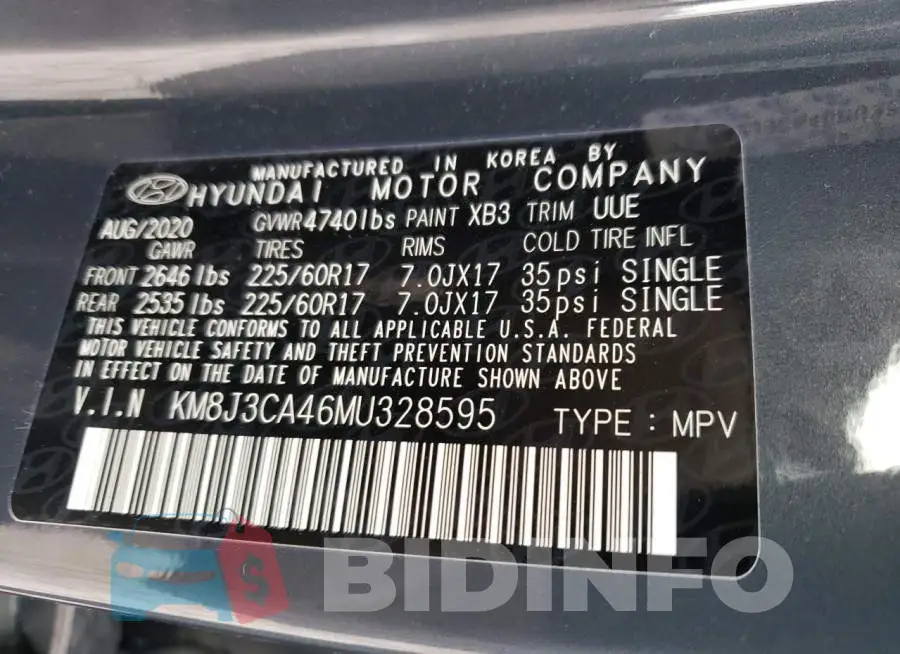 KM8J3CA46MU328595 Photo# 10