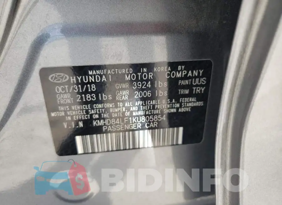 KMHD84LF1KU805854 Photo# 10