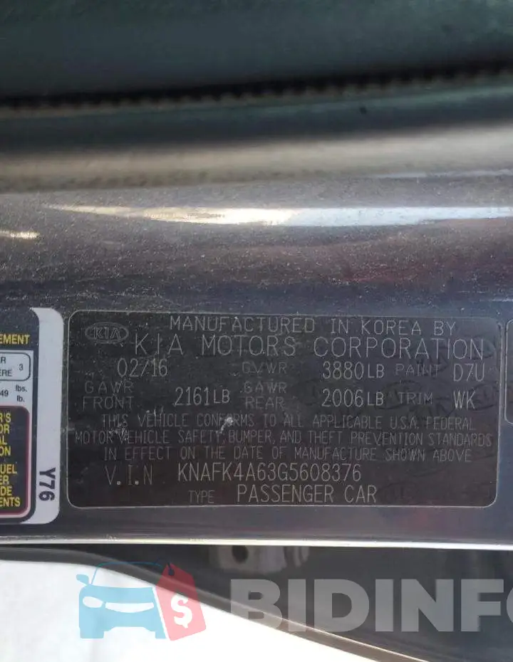 KNAFK4A63G5608376 Photo# 10