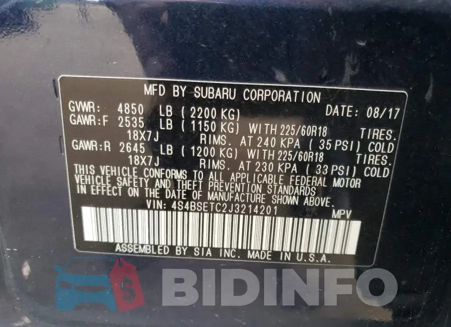 4S4BSETC2J3214201 Photo# 10