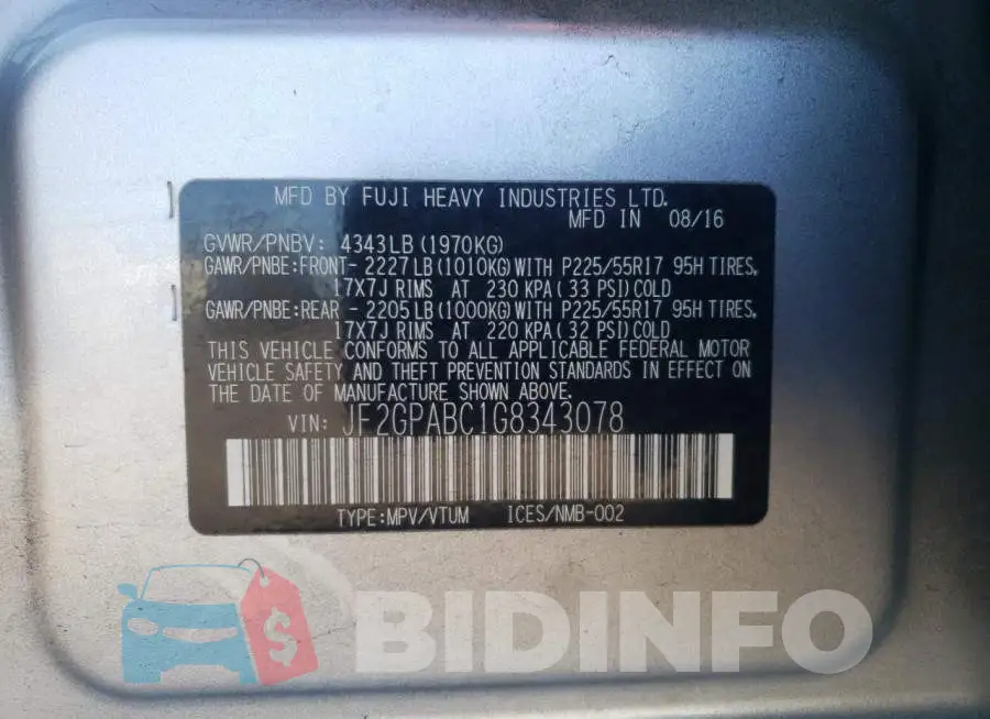 JF2GPABC1G8343078 Photo# 10