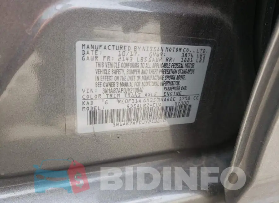 3N1AB7AP0JY210840 Photo# 10